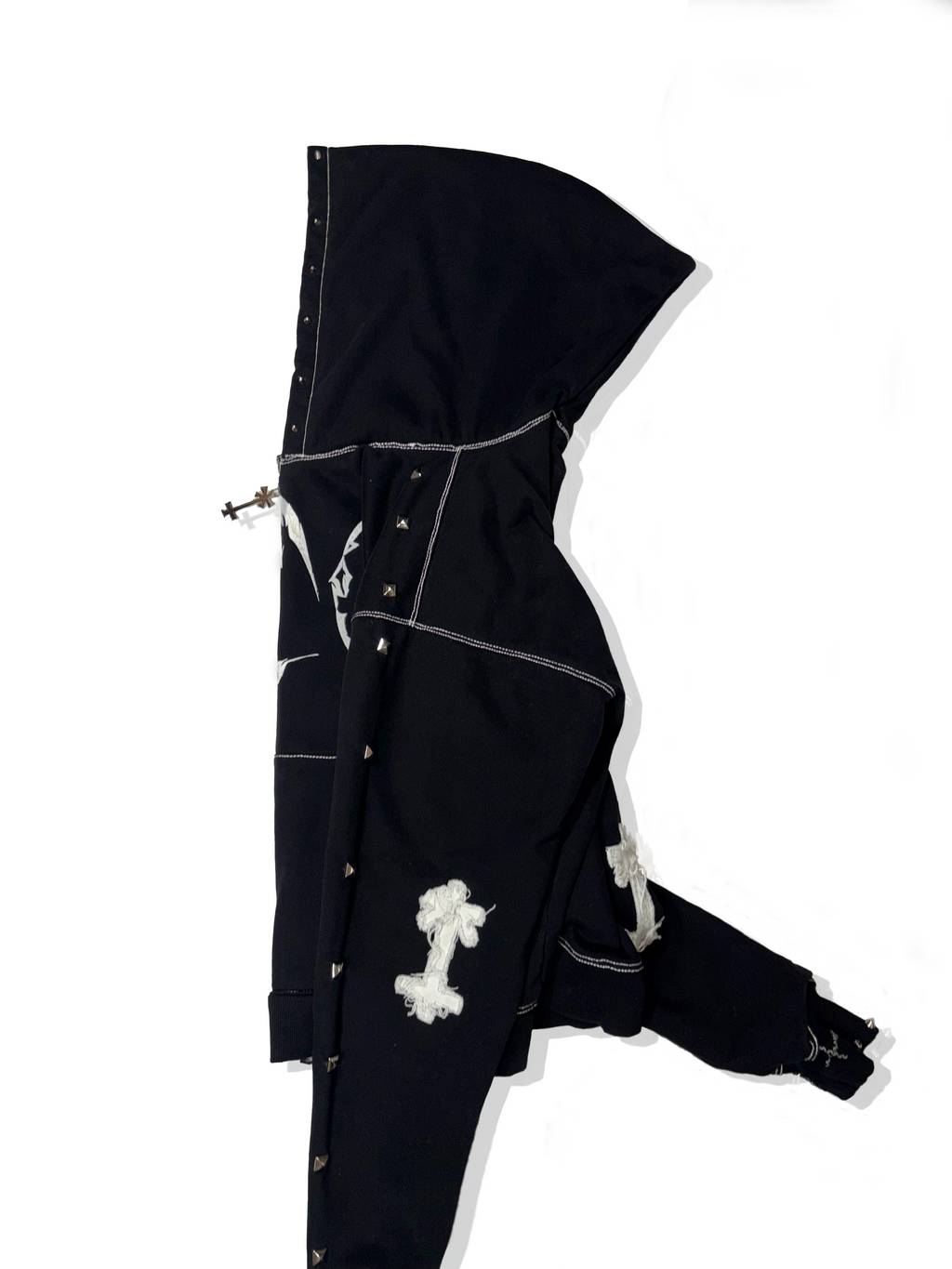 Black and White “CYBER NSC” Bagg Hoodie ( glow in the dark)