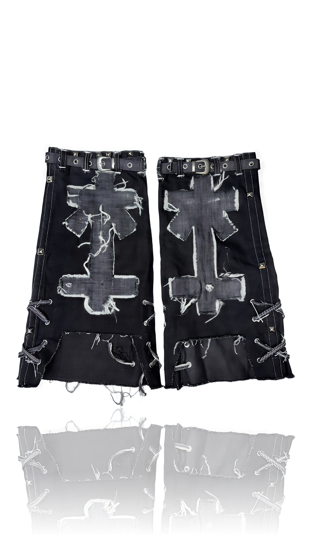 Black & White "GRUNGE" Denim Leg Warmers (Sample pair)