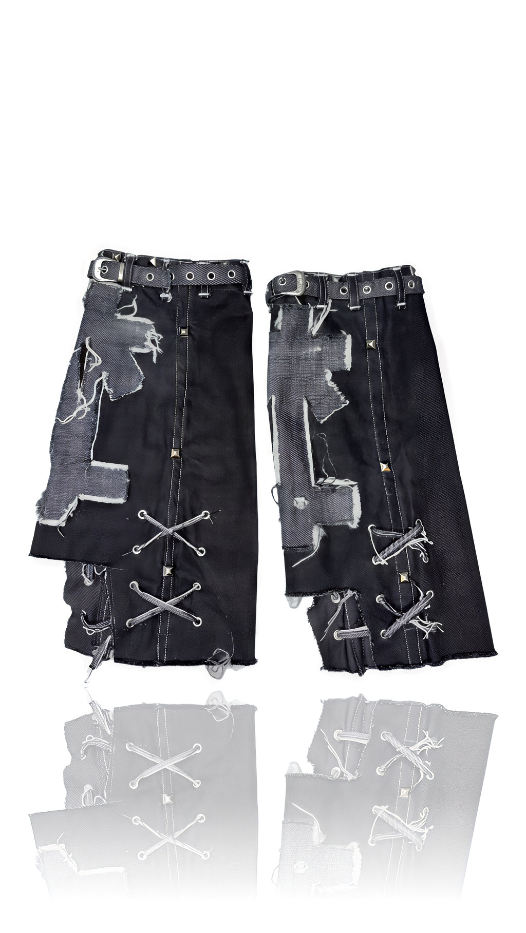 Black & White "GRUNGE" Denim Leg Warmers (Sample pair)