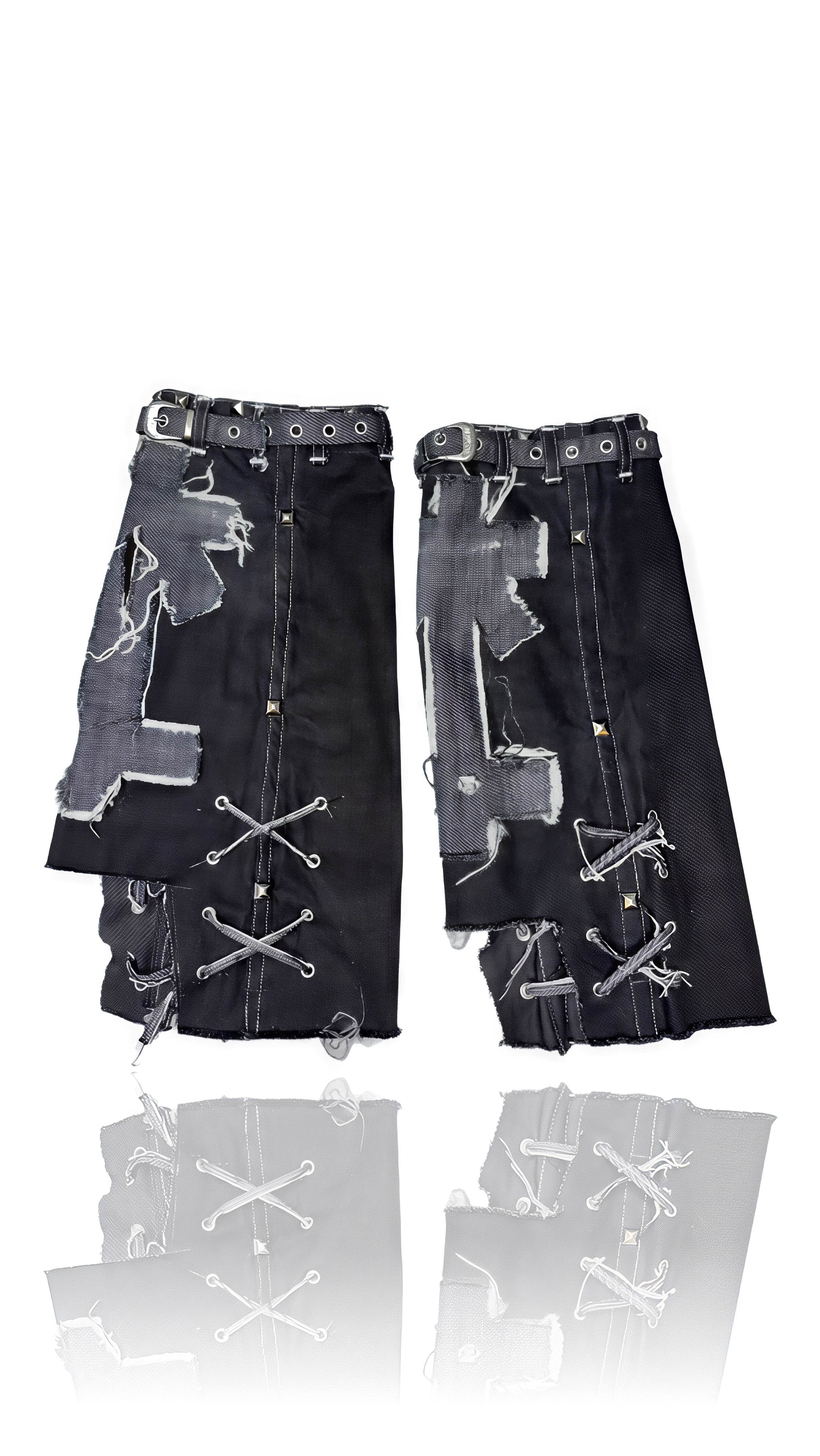 Black & White "GRUNGE" Denim Leg Warmers (Sample pair)