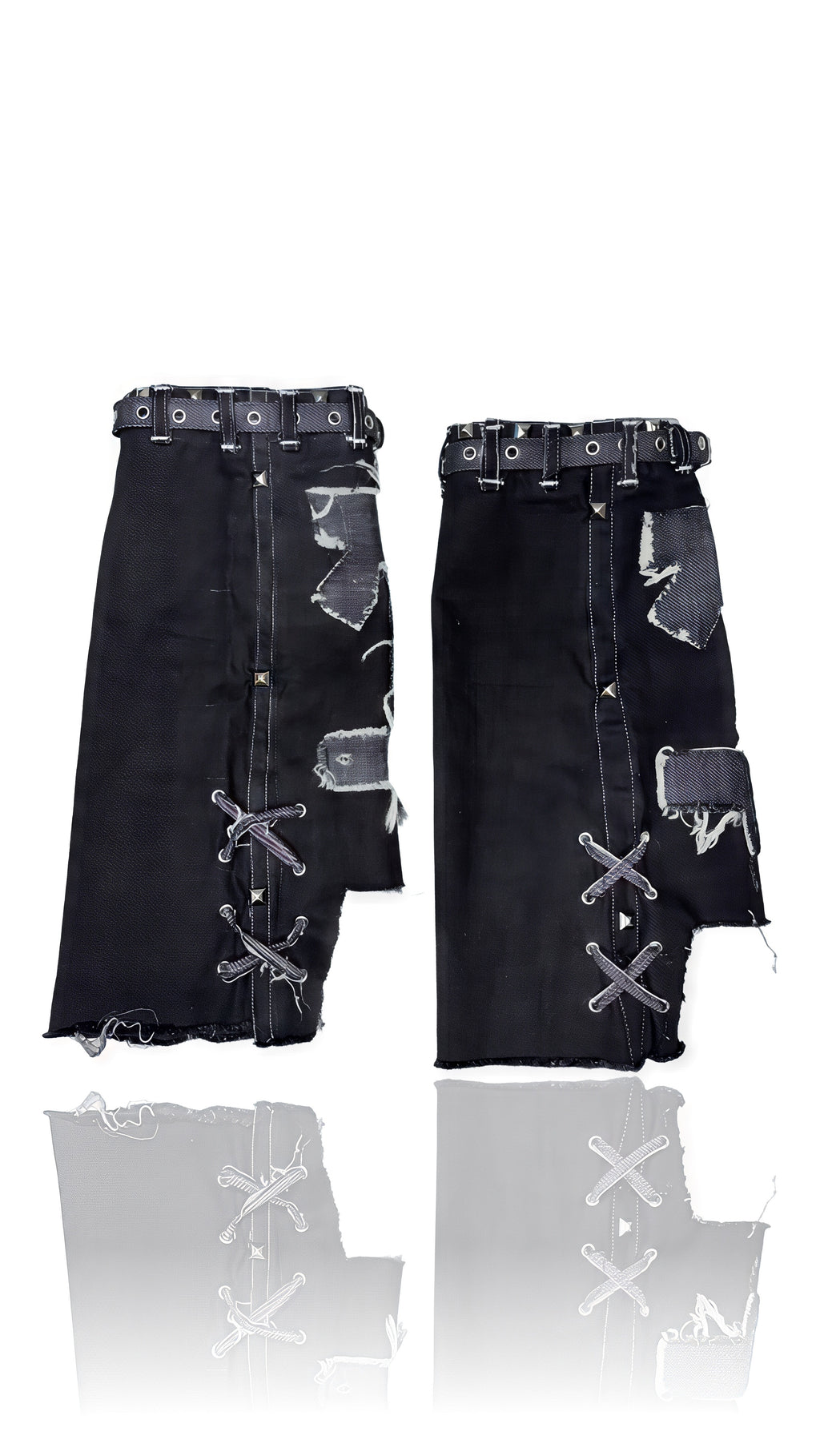 Black & White "GRUNGE" Denim Leg Warmers (Sample pair)