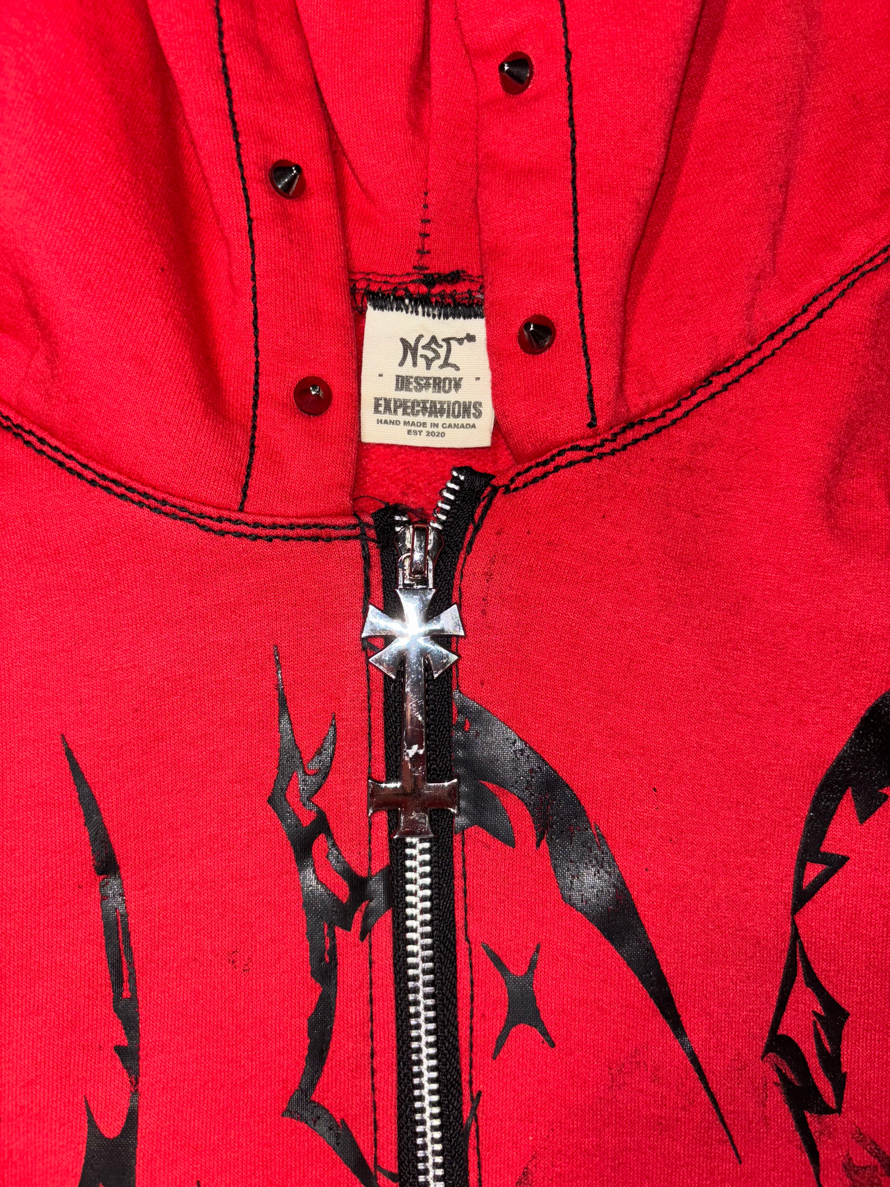 Red and Black “CYBER NSC” Bagg Hoodie