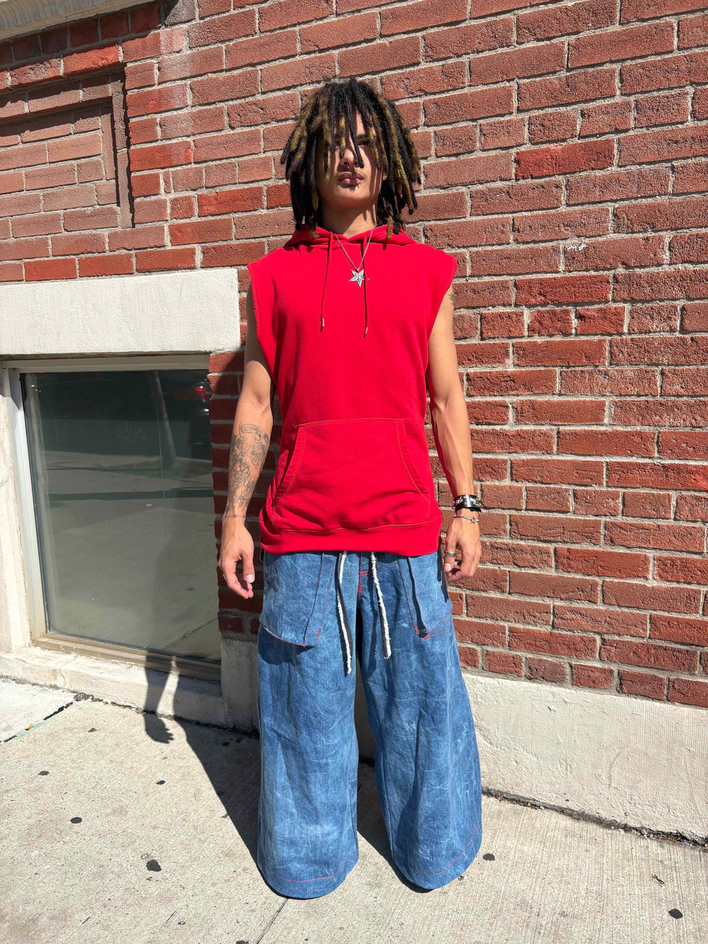 Vintage Blue & Red "WIDE BAGG" Jeans